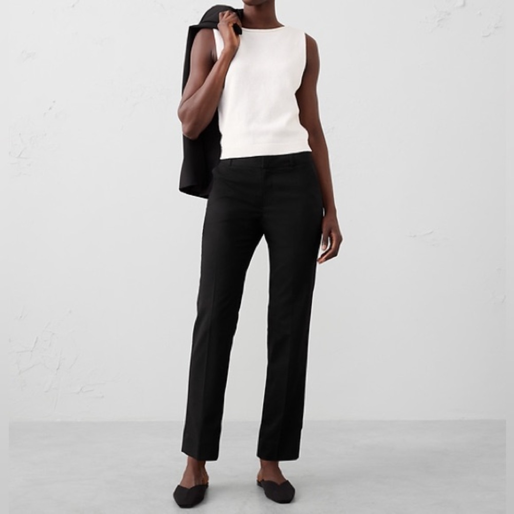 Banana Republic Classic Ryan Black Stretch Twill Straight-Leg Women's Pants